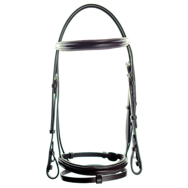 DEVER ASCOT LEATHER COMFORT FLASH BRIDLE SNAFFLE BRIDLES